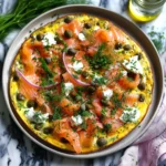 Smoked Salmon Frittata with capers and fresh dill