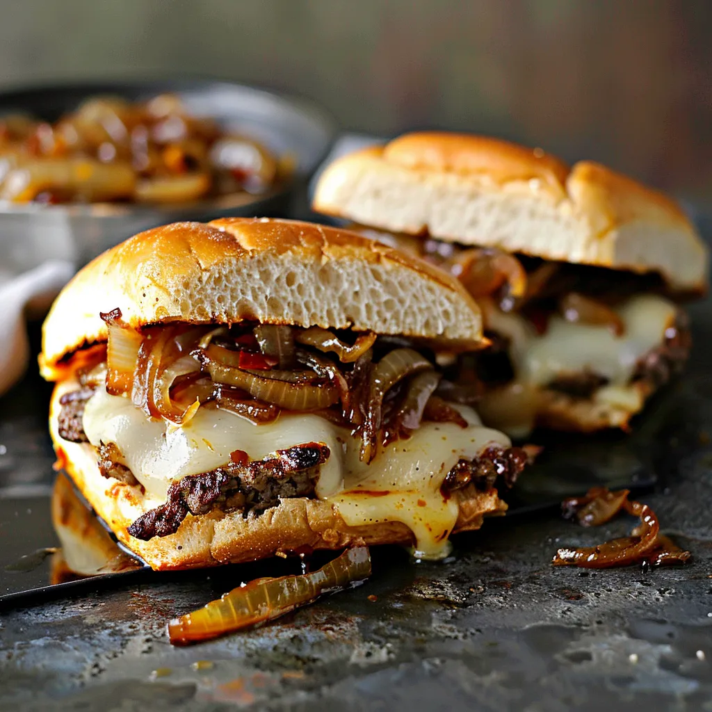 Savory Classic Beef Sliders with Cheddar & Caramelized Onions