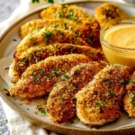 Baked Chicken Tenders with a crispy panko-parmesan crust