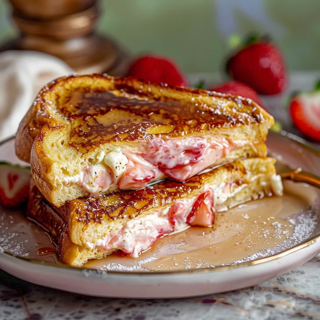Strawberry Cream Cheese Stuffed French Toast