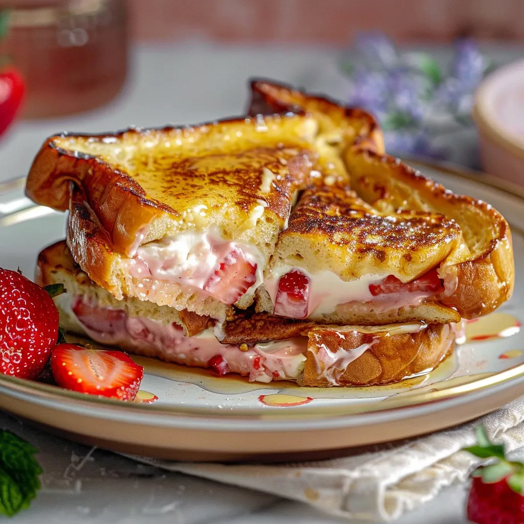 Delicious Strawberry Cream Cheese Stuffed French Toast Recipe