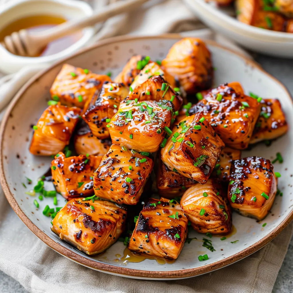 Savory Air Fryer Salmon Bites with Honey-Garlic Glaze Recipe