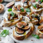 Honey Balsamic Fig and Burrata Crostini