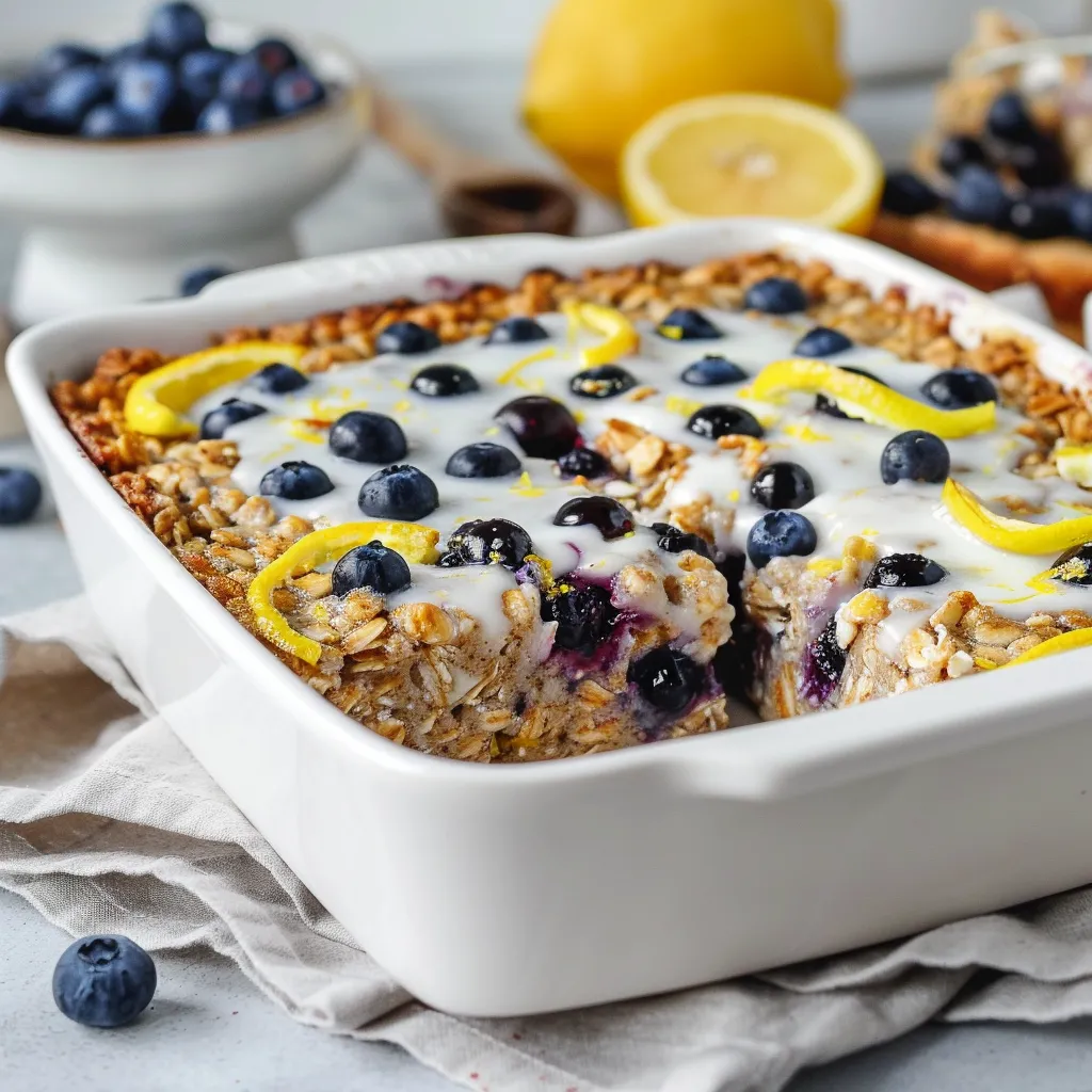 Delicious Lemon Blueberry Baked Oatmeal Squares Recipe Today!