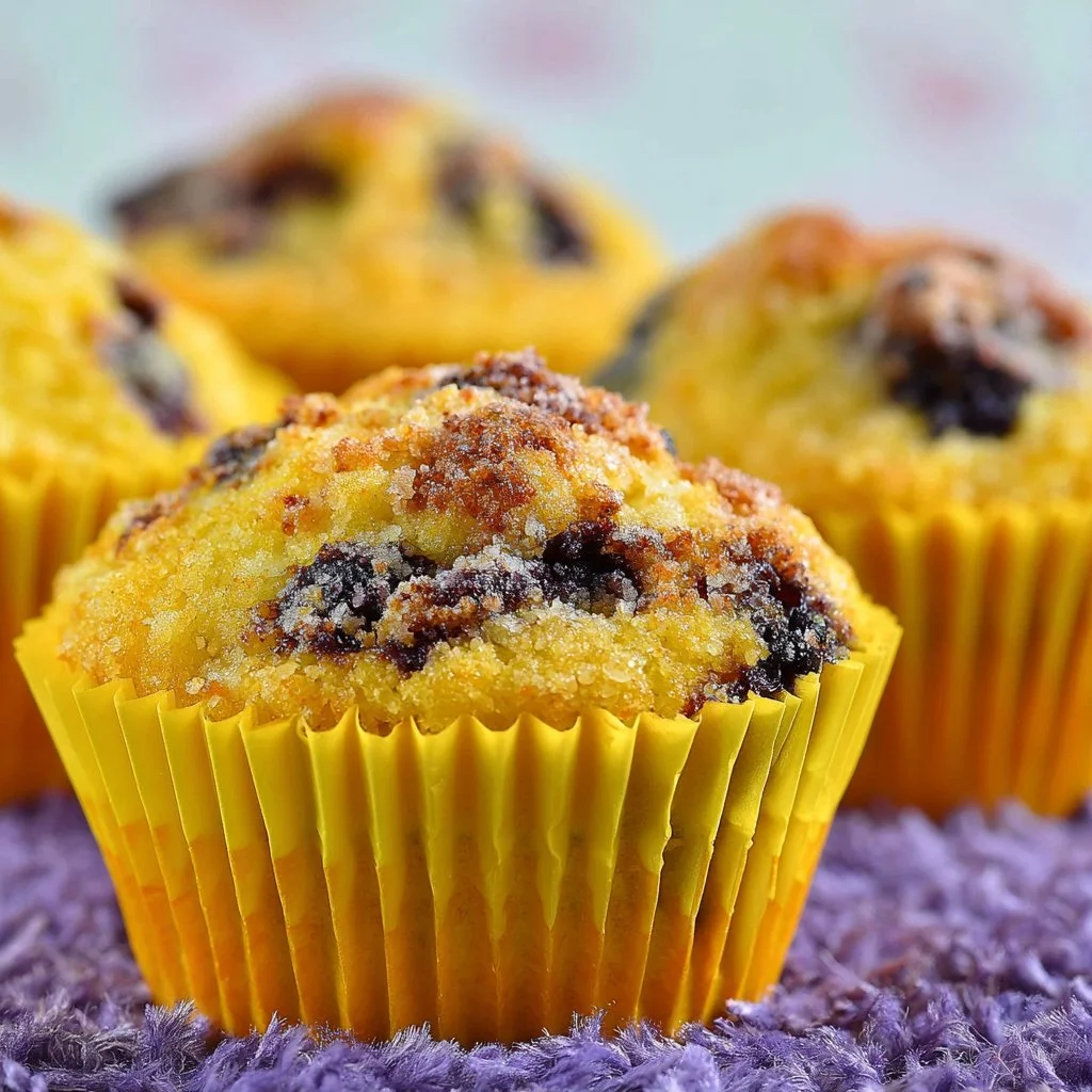 Blueberry Lemon Cornbread Muffins