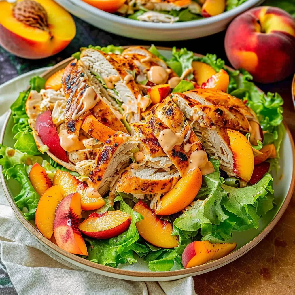 Chilled Peach & Chicken Salad Wraps