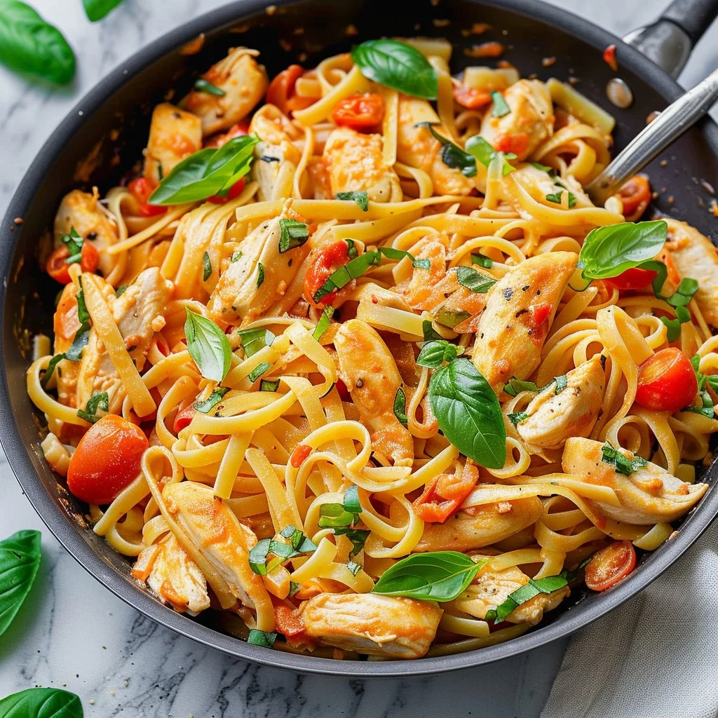 Creamy Tomato Basil Chicken Pasta