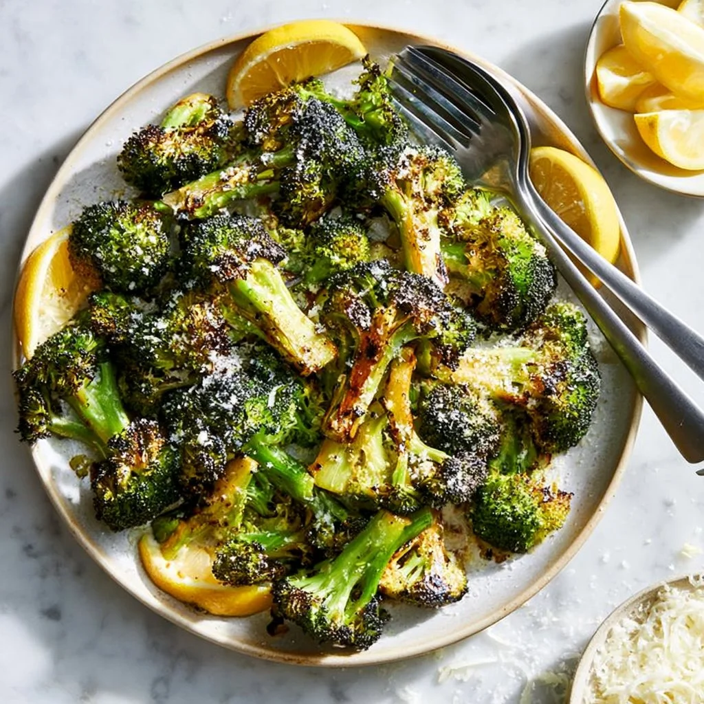 Garlic Parmesan Roasted Broccoli Recipe
