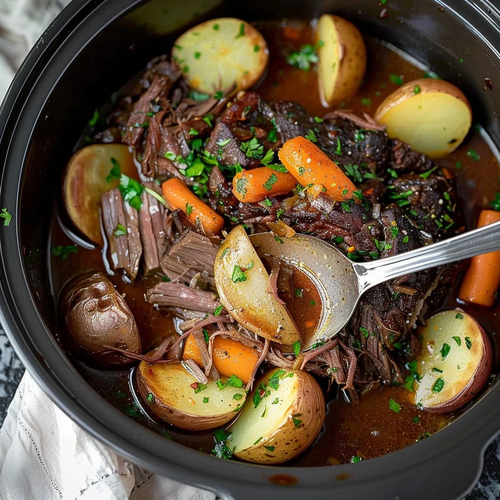 Slow Cooker Beef Pot Roast with Potatoes and Carrots