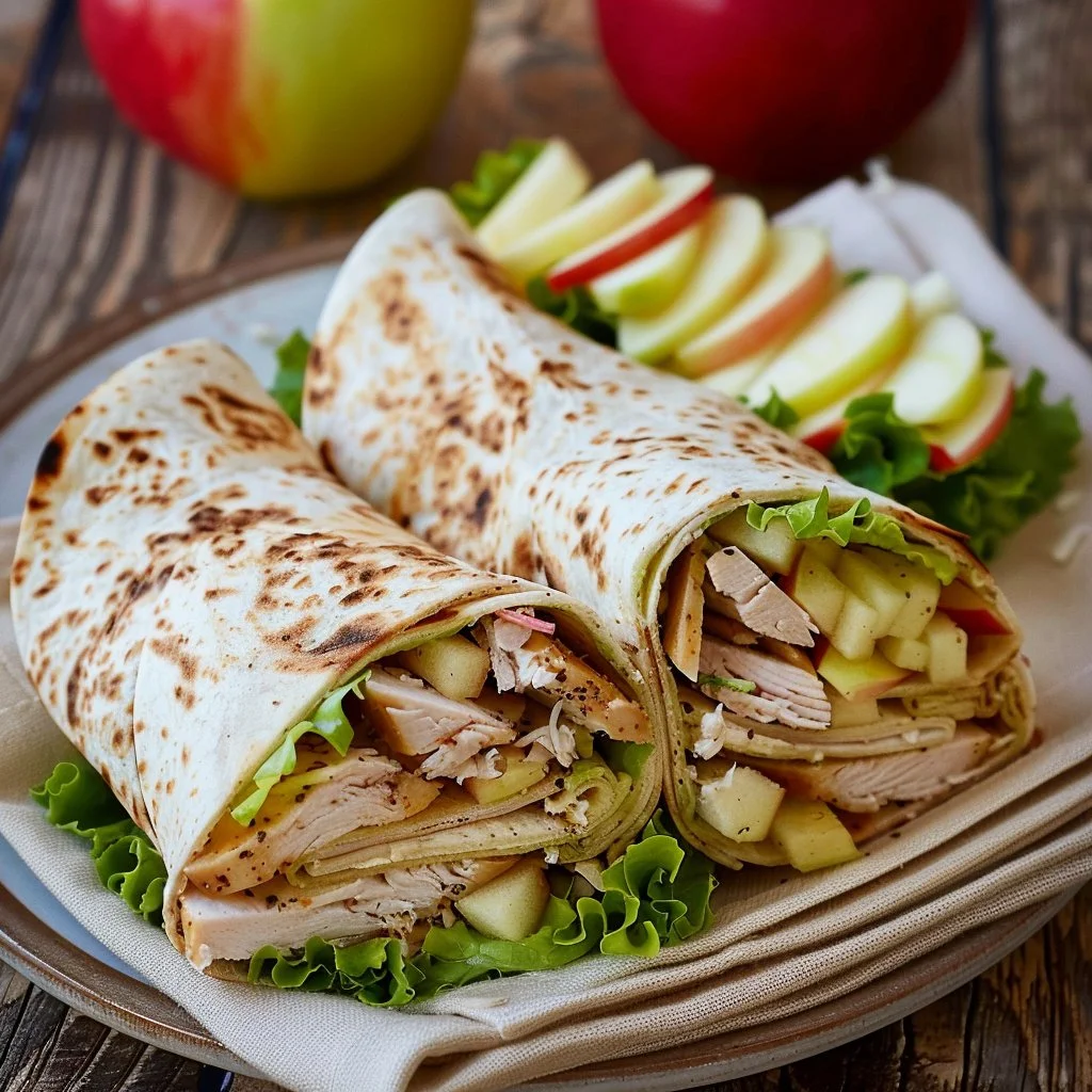 Turkey Swiss and Apple Wraps