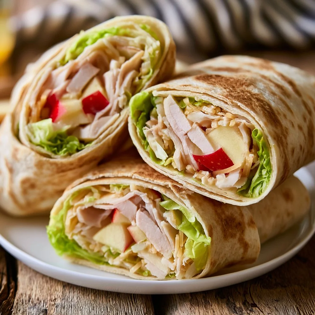 Turkey Swiss and Apple Wraps