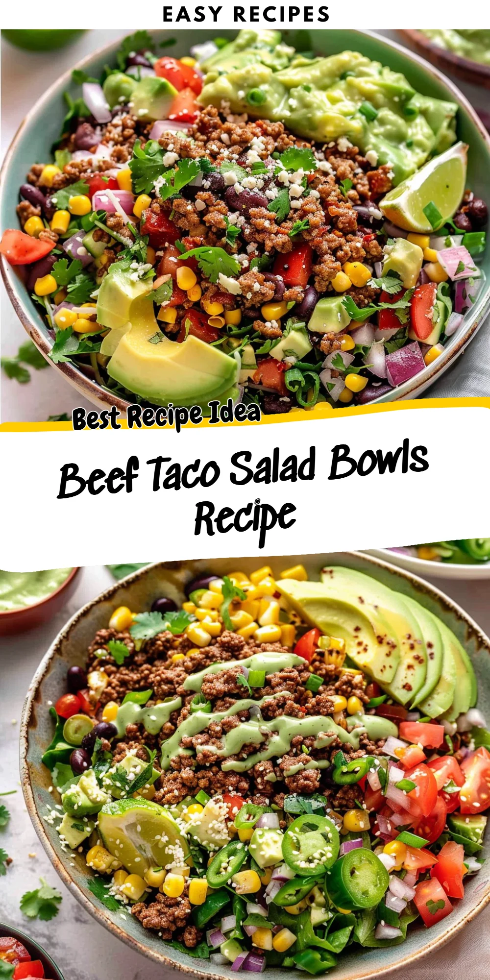 Beef Taco Salad Bowls Recipe