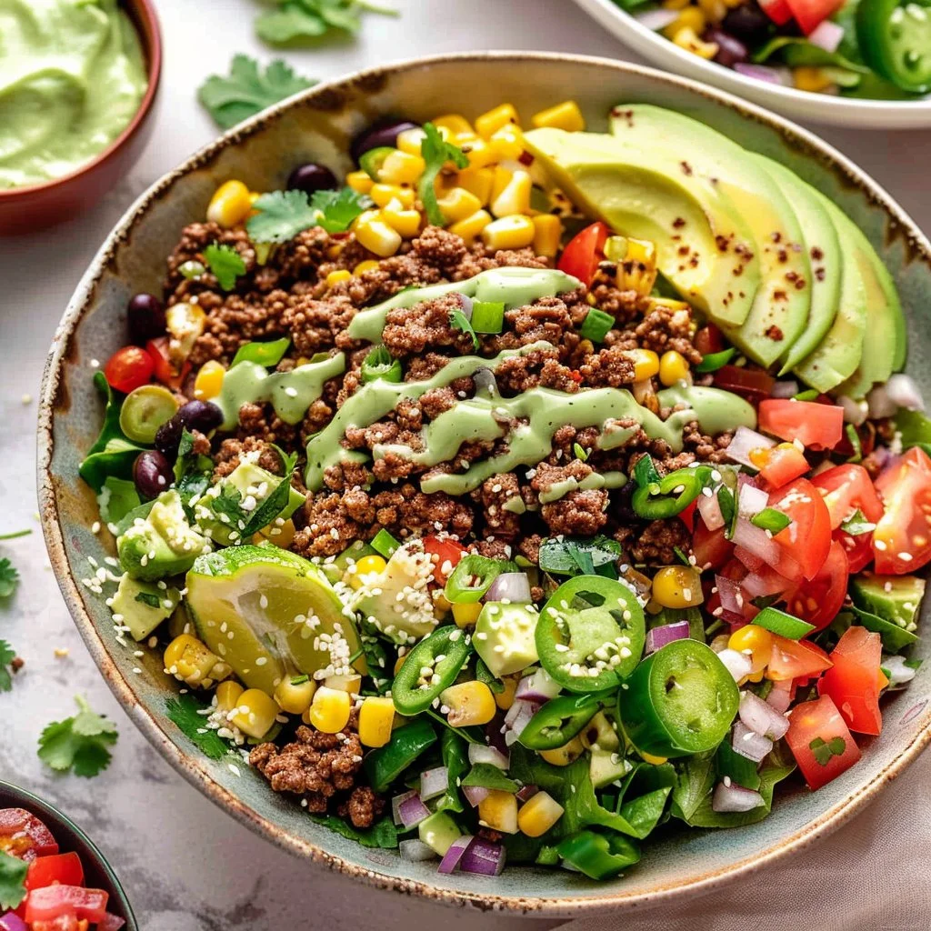 Ground Beef Taco Salad Bowls