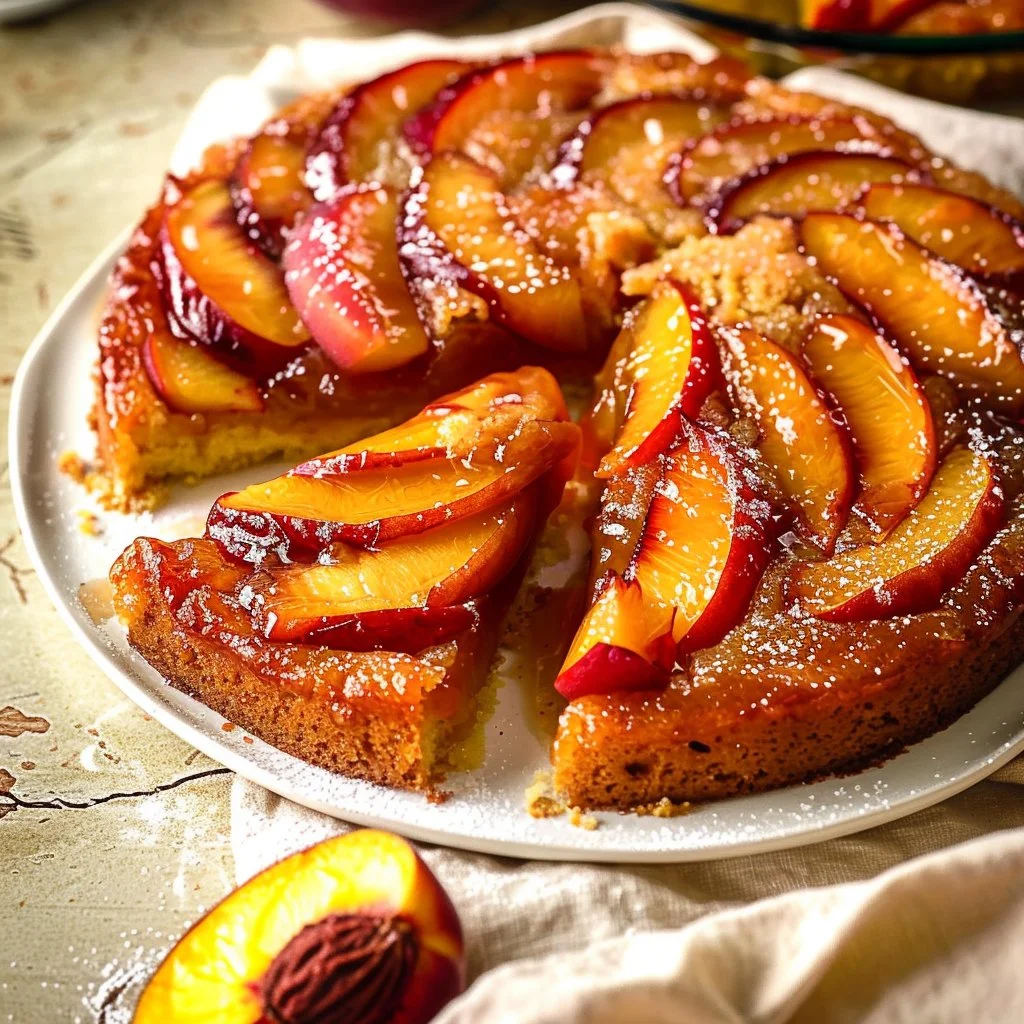 Bourbon Peach Upside-Down Cake Recipe