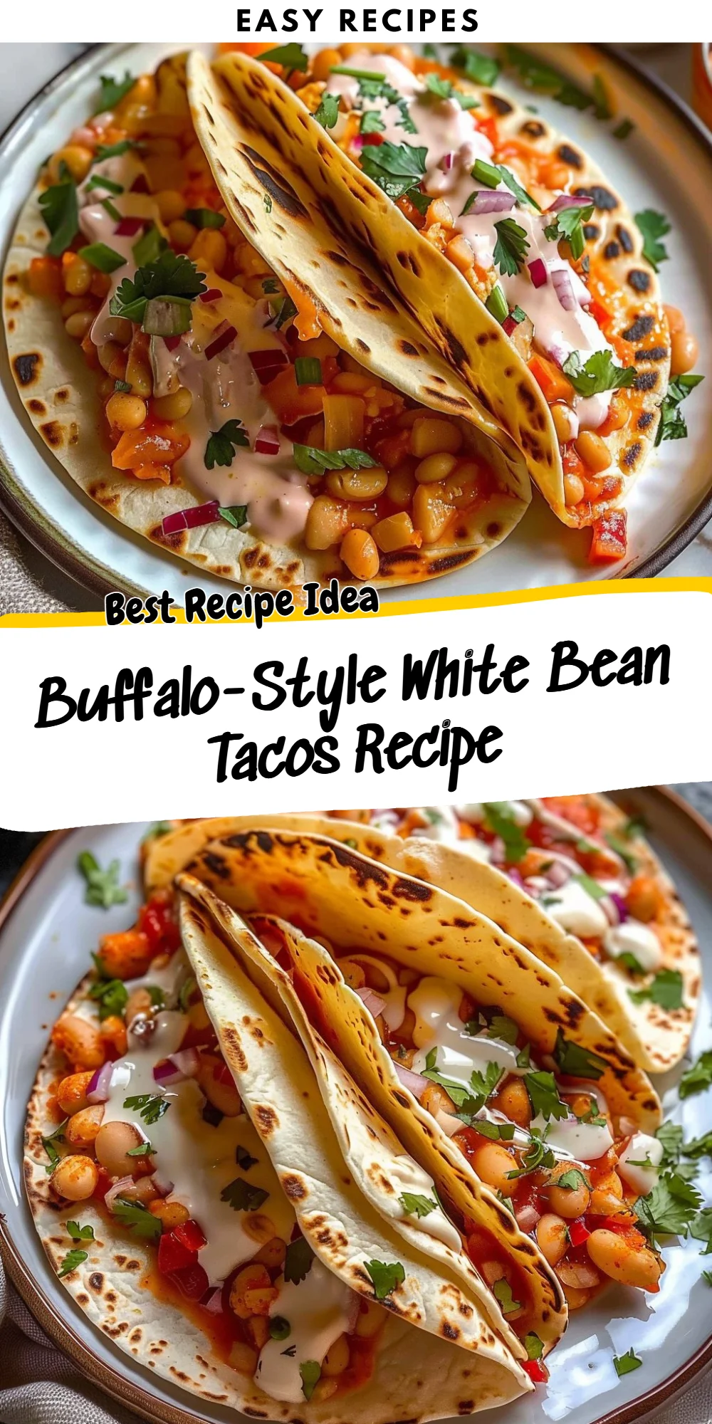 Buffalo-Style White Bean Tacos Recipe