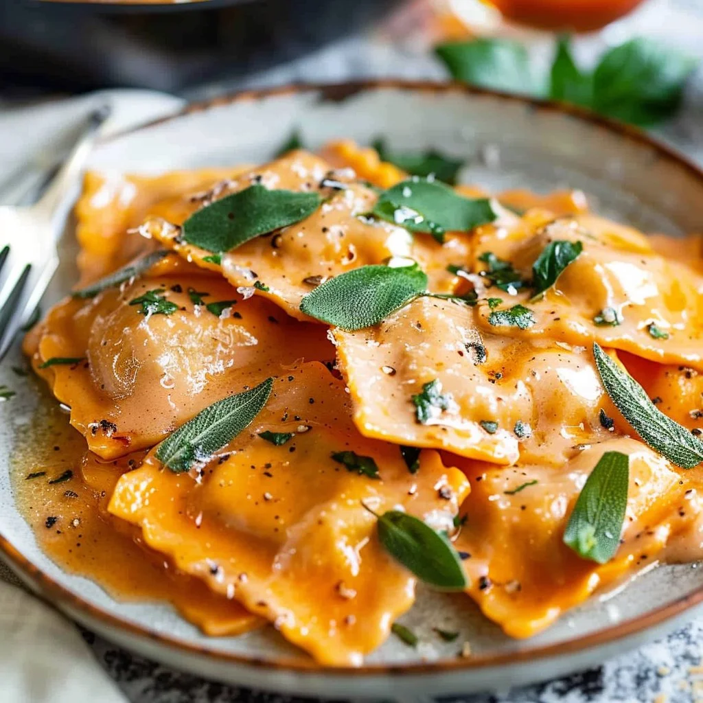 Sage Brown Butter Sauce Butternut Squash Ravioli