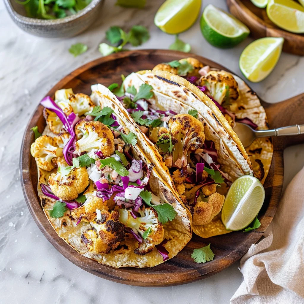Cauliflower Tacos with Cabbage Slaw