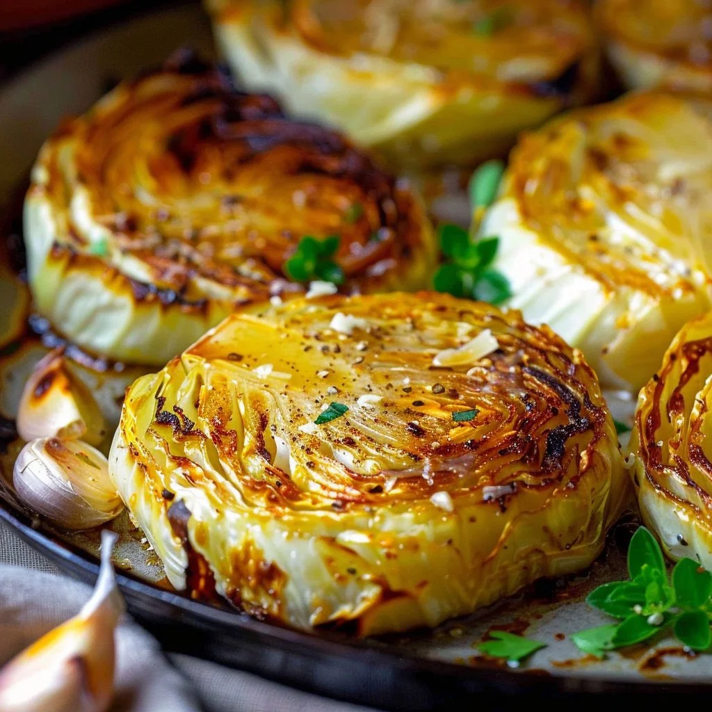 Garlic Parmesan Cabbage Steaks Recipe