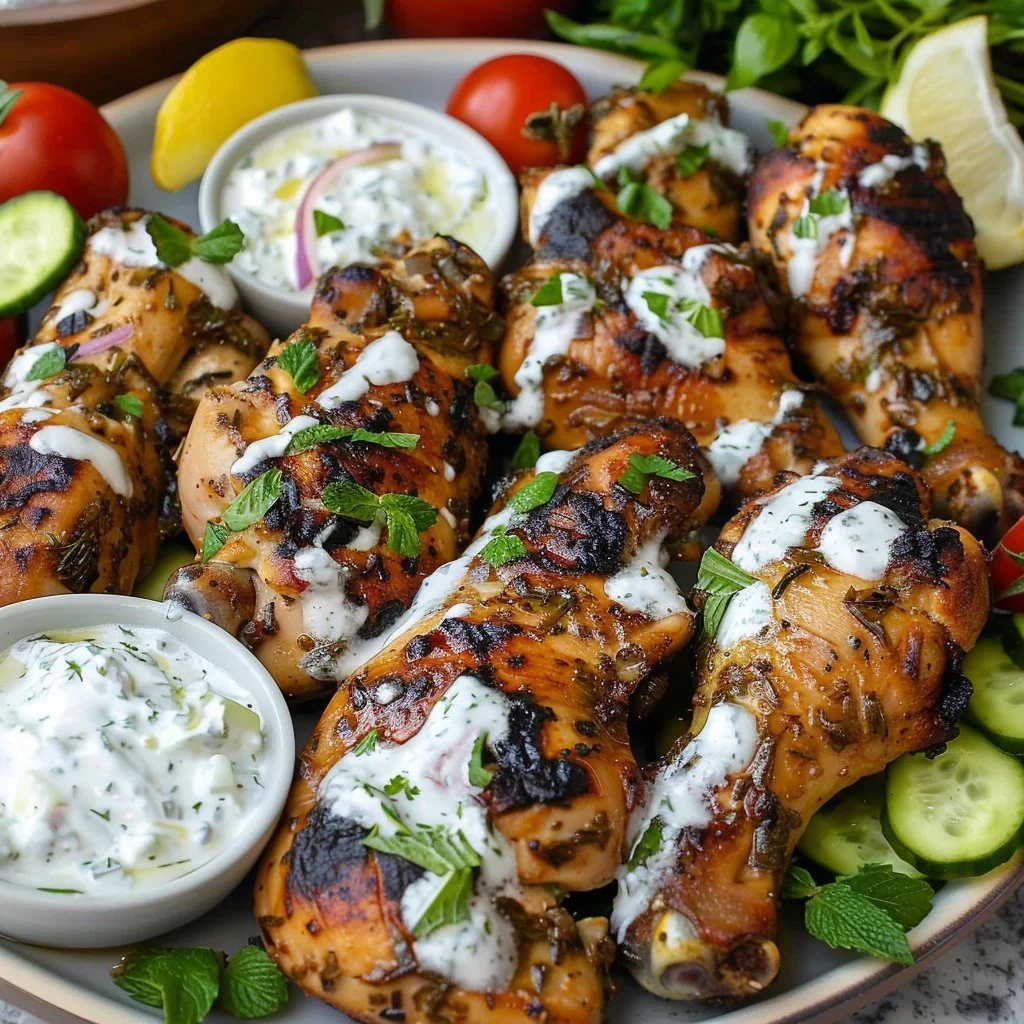 Greek Marinated Chicken with Tzatziki Sauce