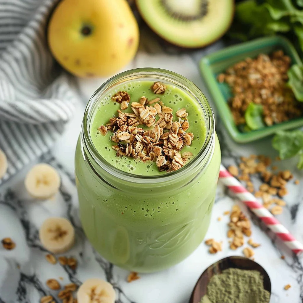 Green Kefir Smoothie with Granola