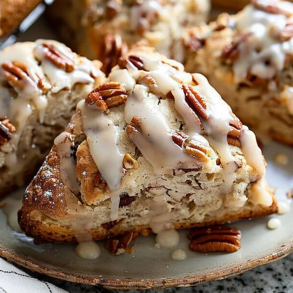 Maple Pecan Glazed Scones