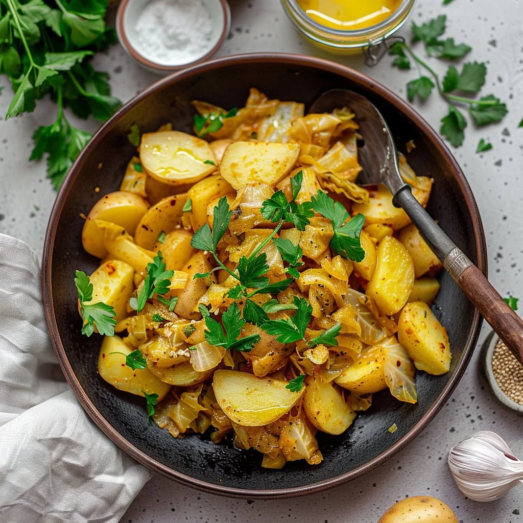 One-Pan Turmeric Cabbage and Potatoes Recipe