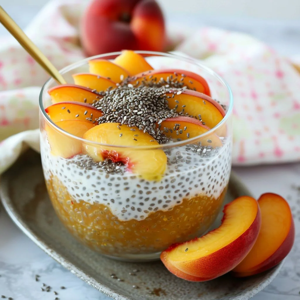 Peach Ginger Chia Seed Pudding Recipe