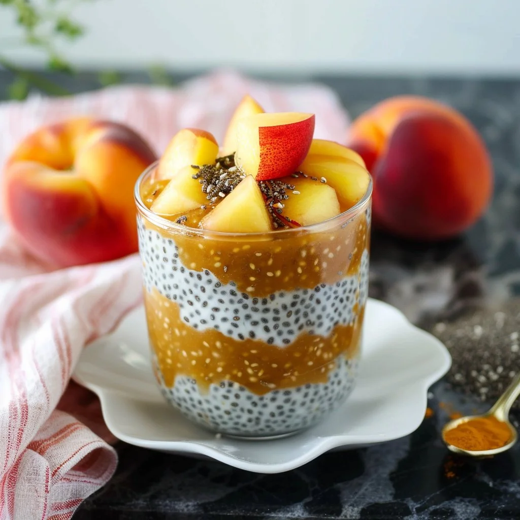 Peach Ginger Chia Seed Pudding