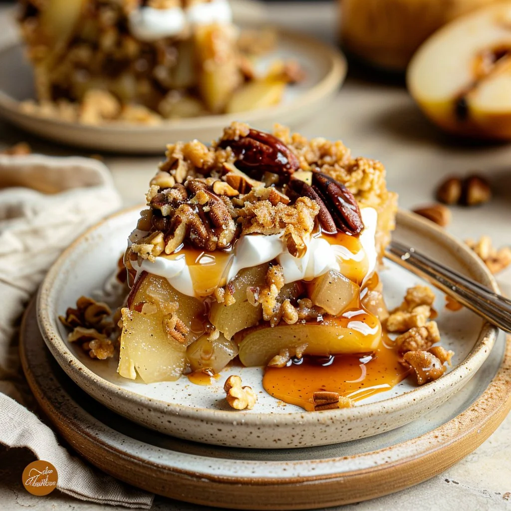 Pear Pecan Caramel Crumble
