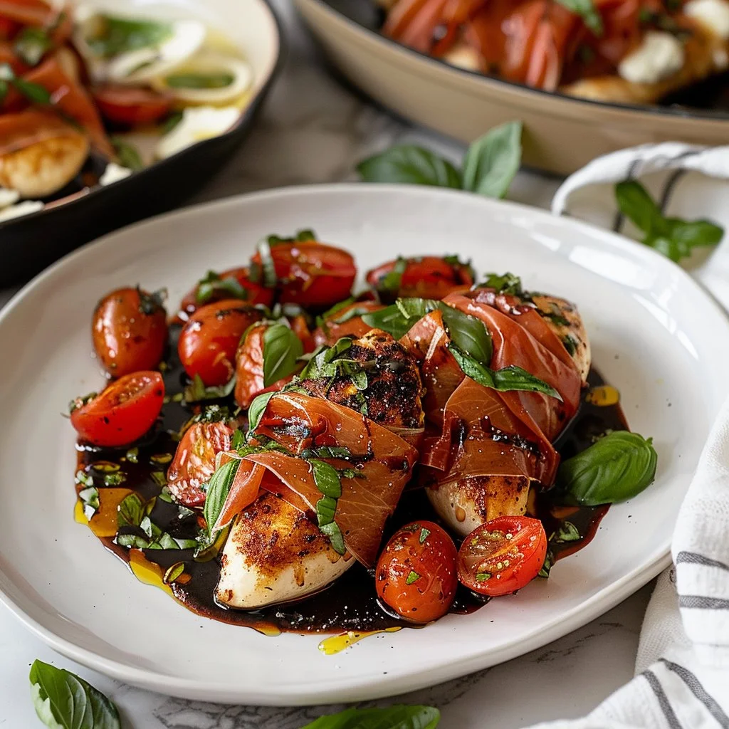 Prosciutto-Wrapped Caprese Chicken