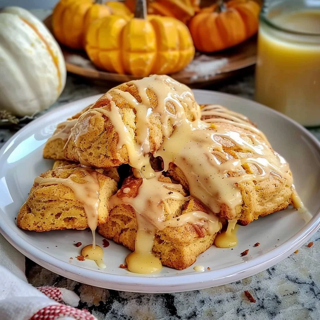 Pumpkin Scones with Spiced Maple Glaze