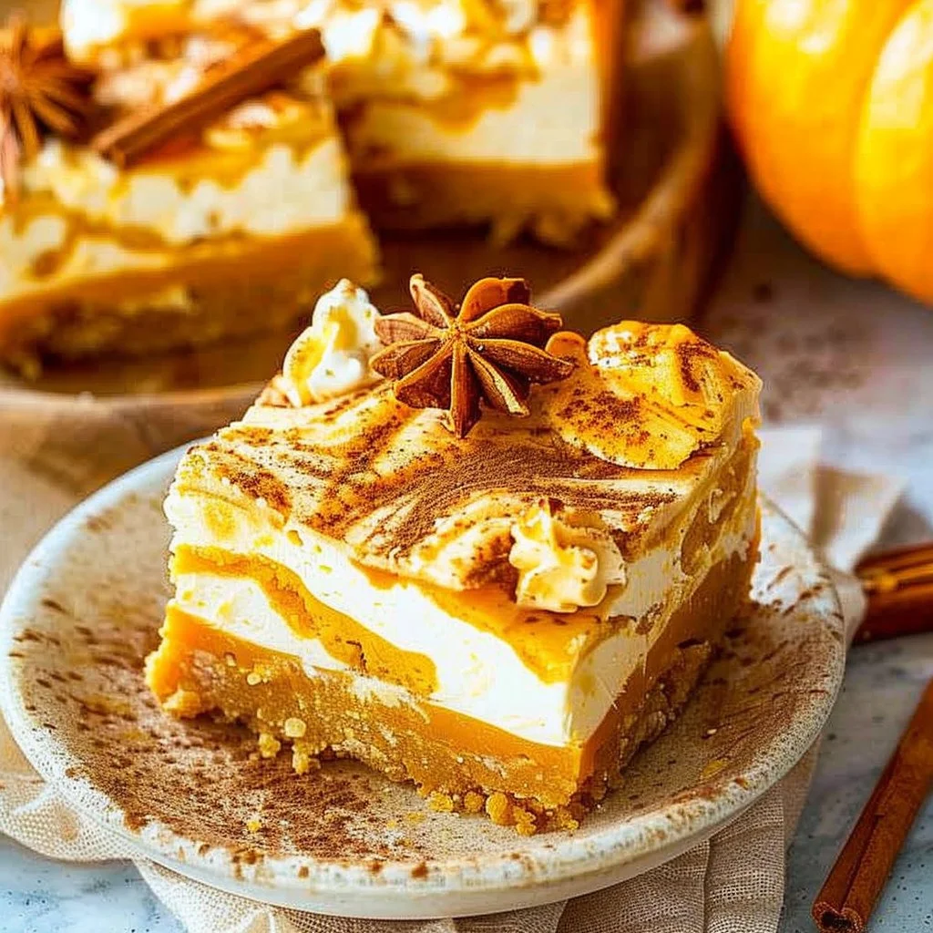 Pumpkin Swirl Cheesecake Bars Recipe