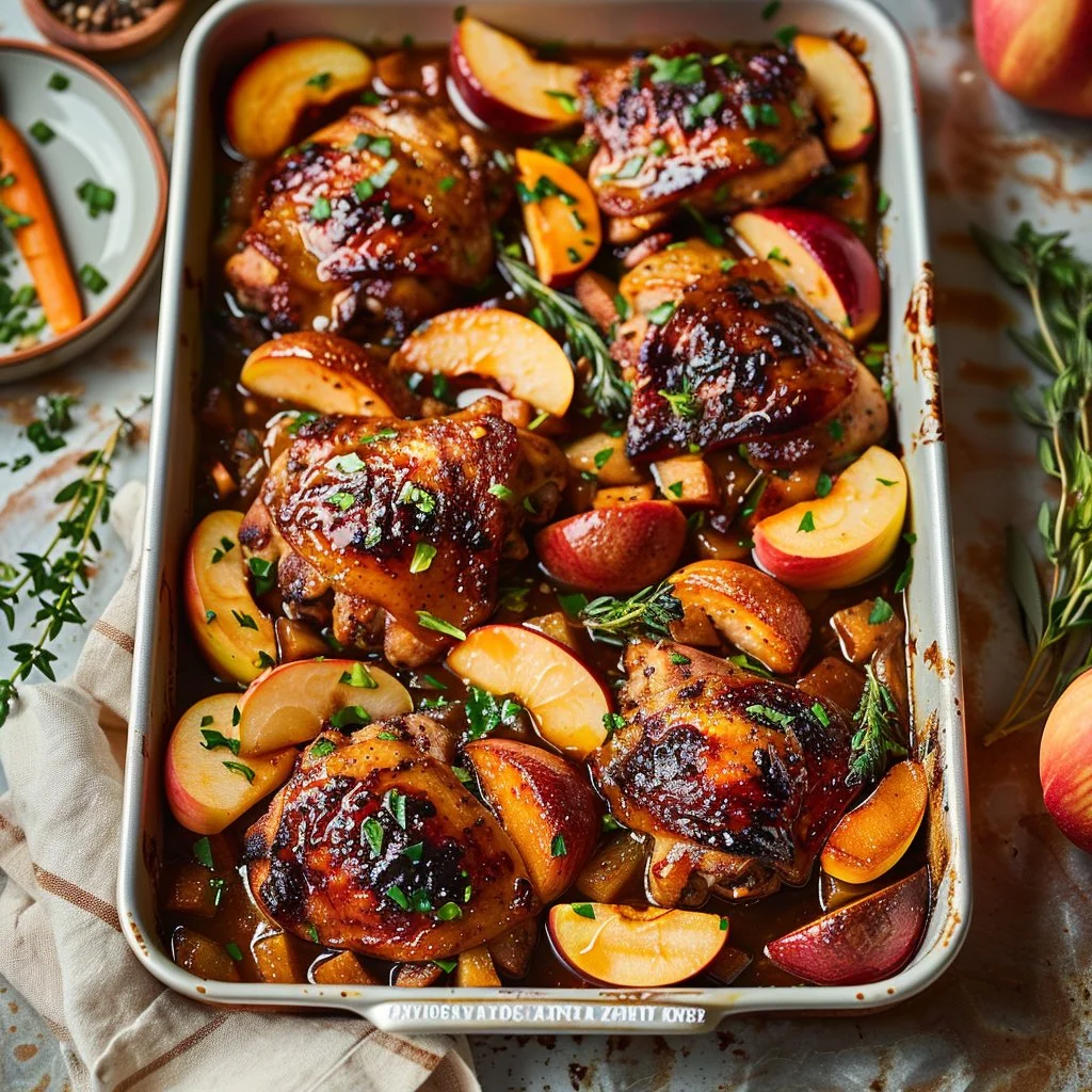 Sheet Pan Chicken Thighs with Apple Cider Glaze