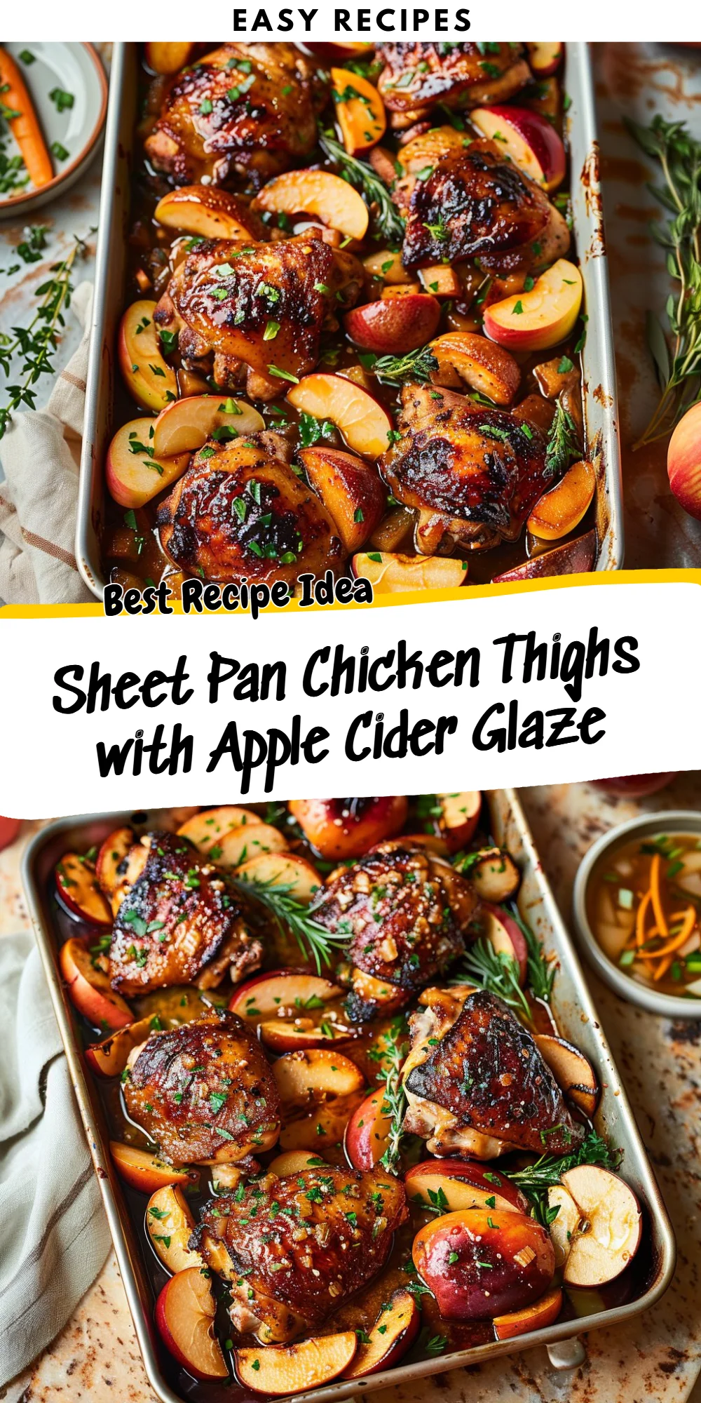 Sheet Pan Chicken Thighs with Apple Cider Glaze