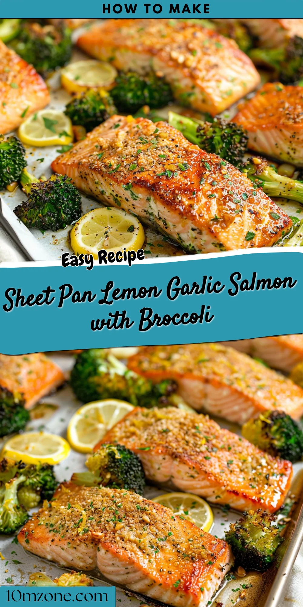 Sheet Pan Lemon Garlic Salmon with Broccoli