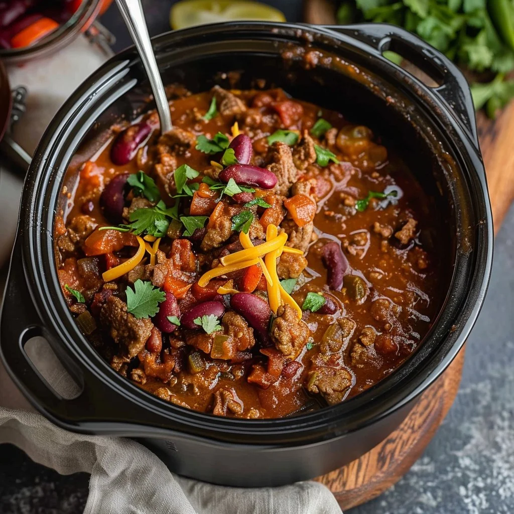 Slow Cooker Beef Chili Recipe