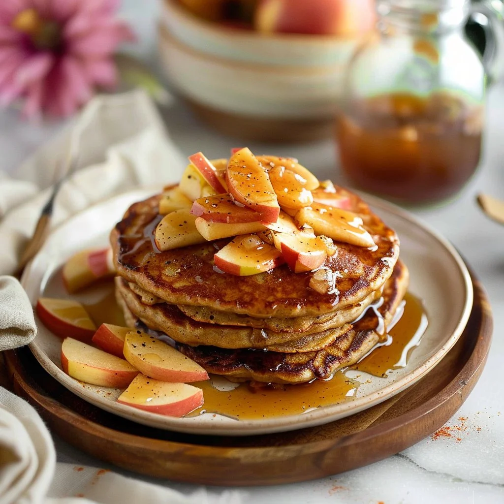 Spiced Apple Pancakes with Cider Syrup