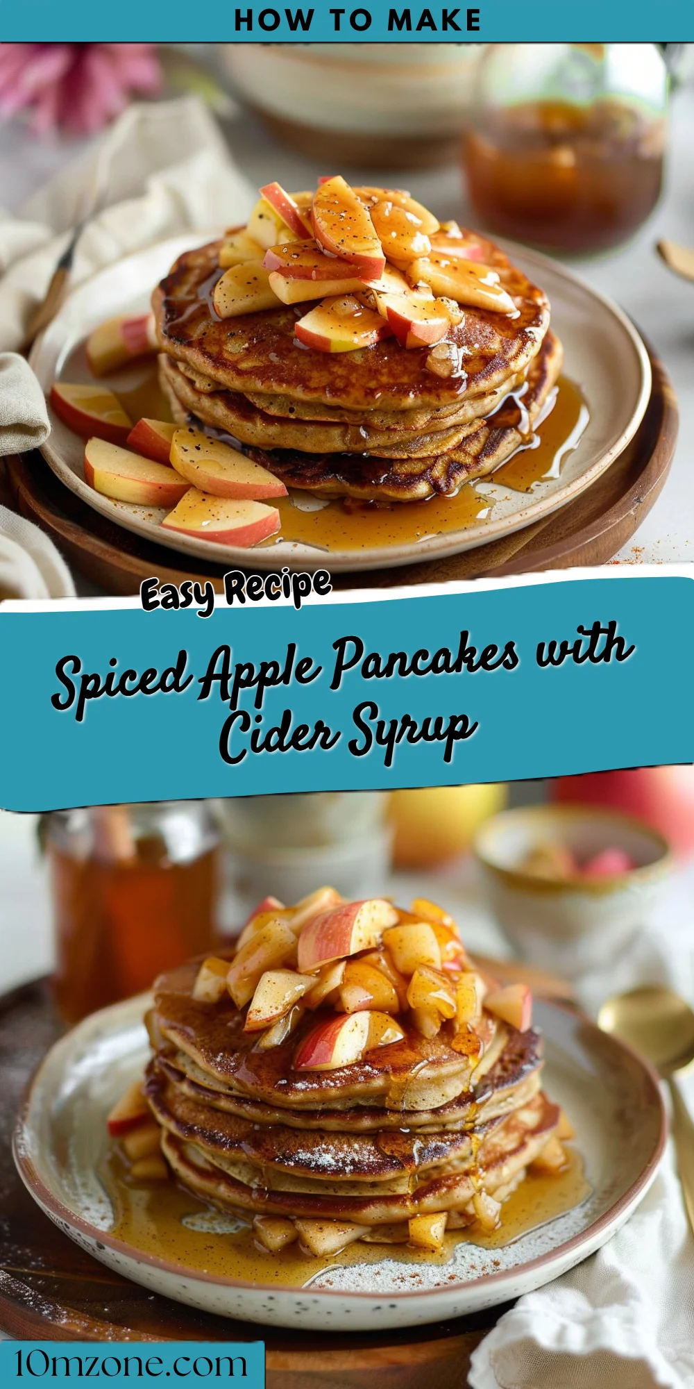 Spiced Apple Pancakes with Cider Syrup