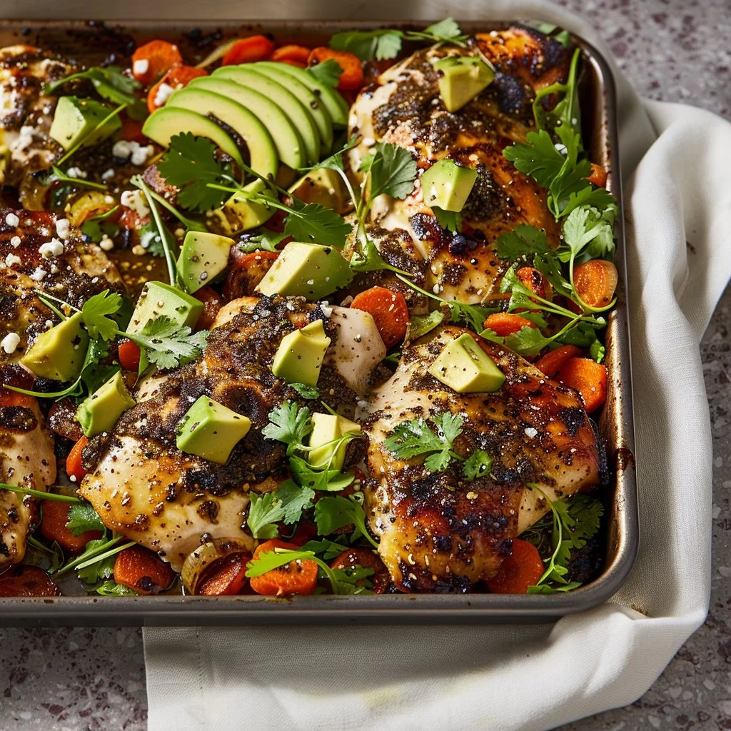 Za’atar Chicken with Carrot and Avocado Salad