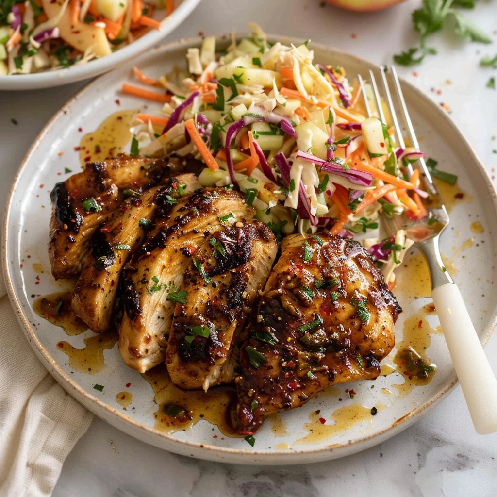 Apple Cider Chicken with Autumn Slaw