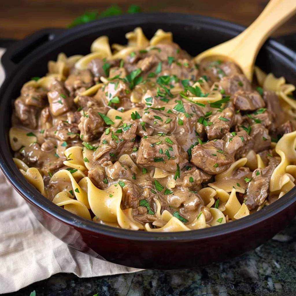 Beef Stroganoff in a Slow Cooker