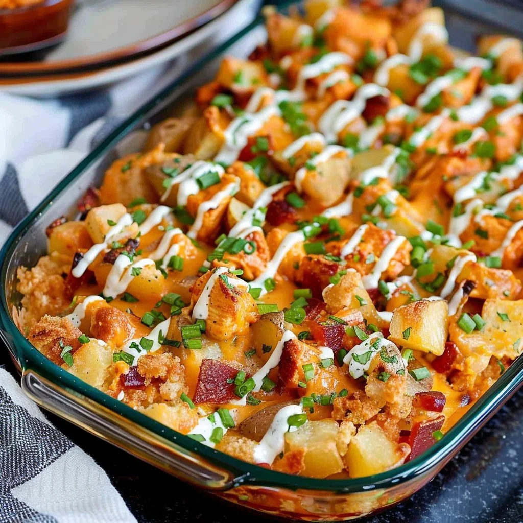 Buffalo Chicken Casserole with Potatoes