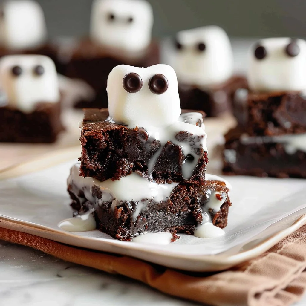 Ghost Marshmallow Fudgy Brownies