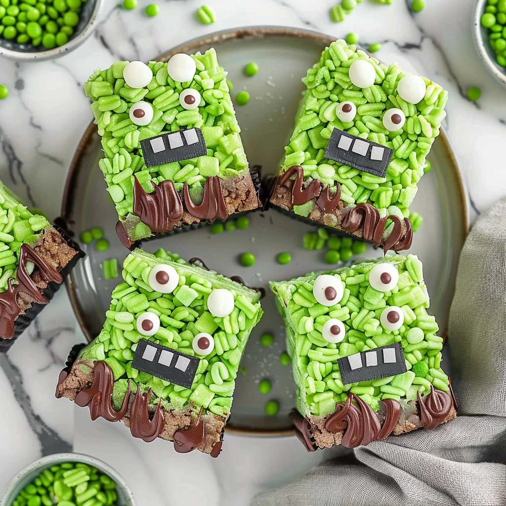 Green Frankenstein Rice Krispie Treats Recipe
