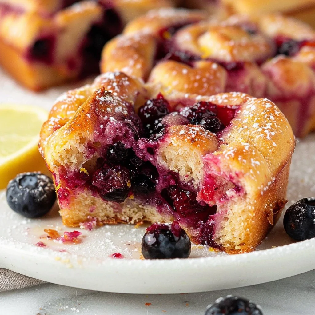 Mini Blueberry Lemon Focaccias