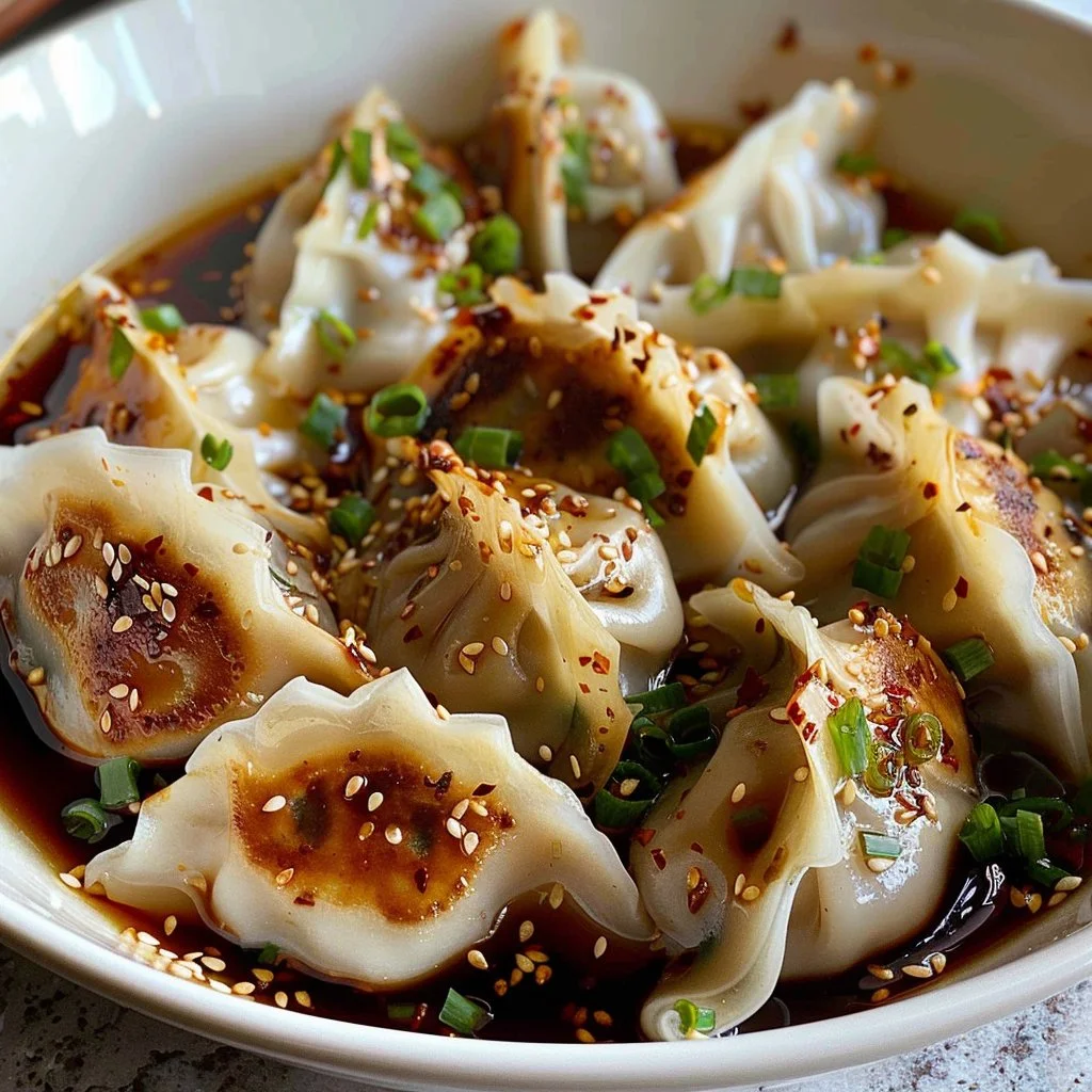 Pan-Seared Cabbage and Shiitake Dumplings