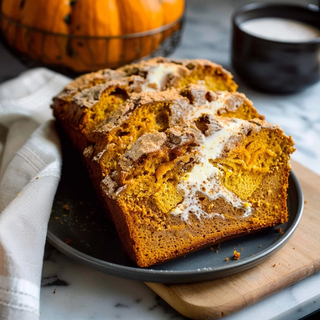 Pumpkin Cream Cheese Swirl Bread – Starbucks-Style