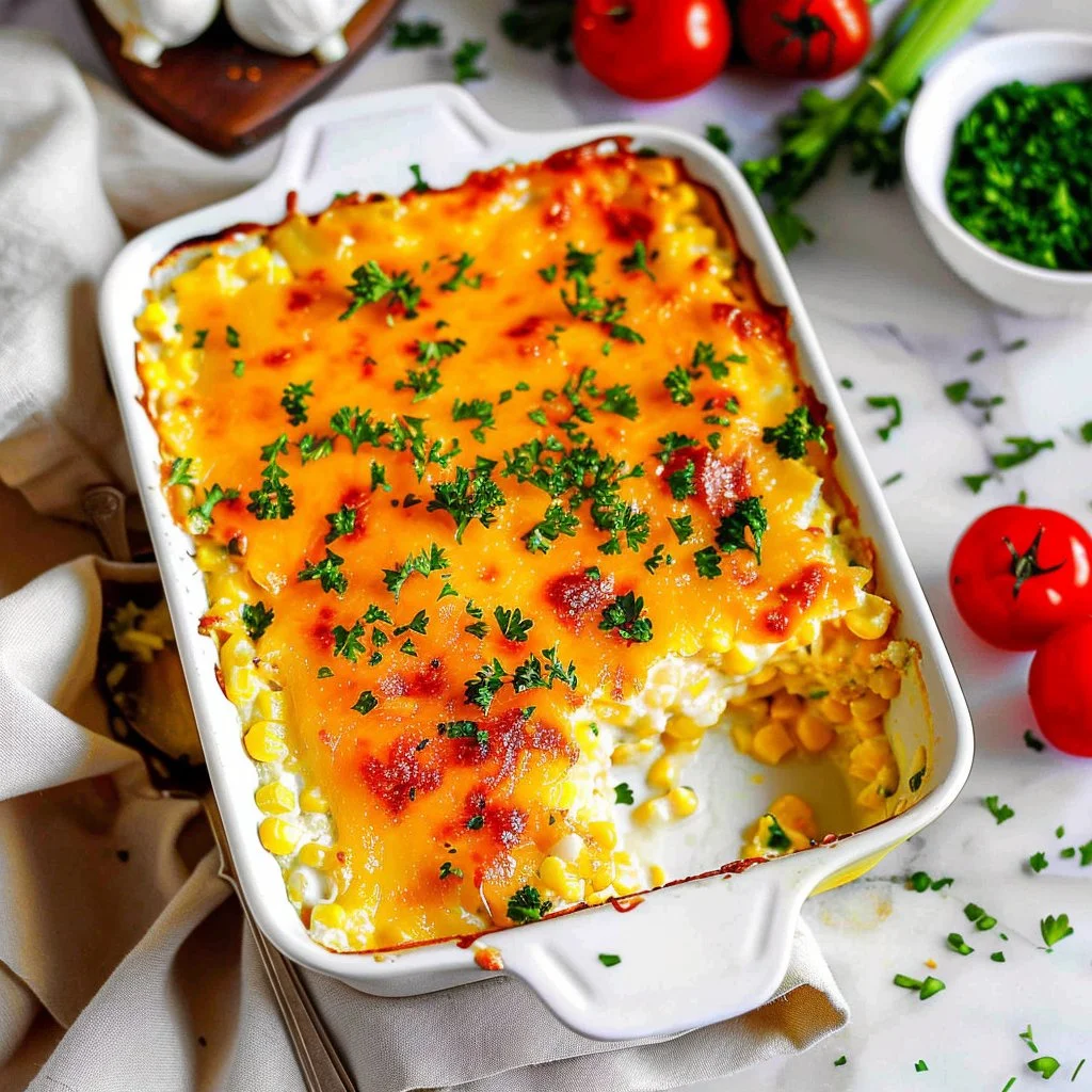 Cheesy Corn Casserole with Cream Cheese