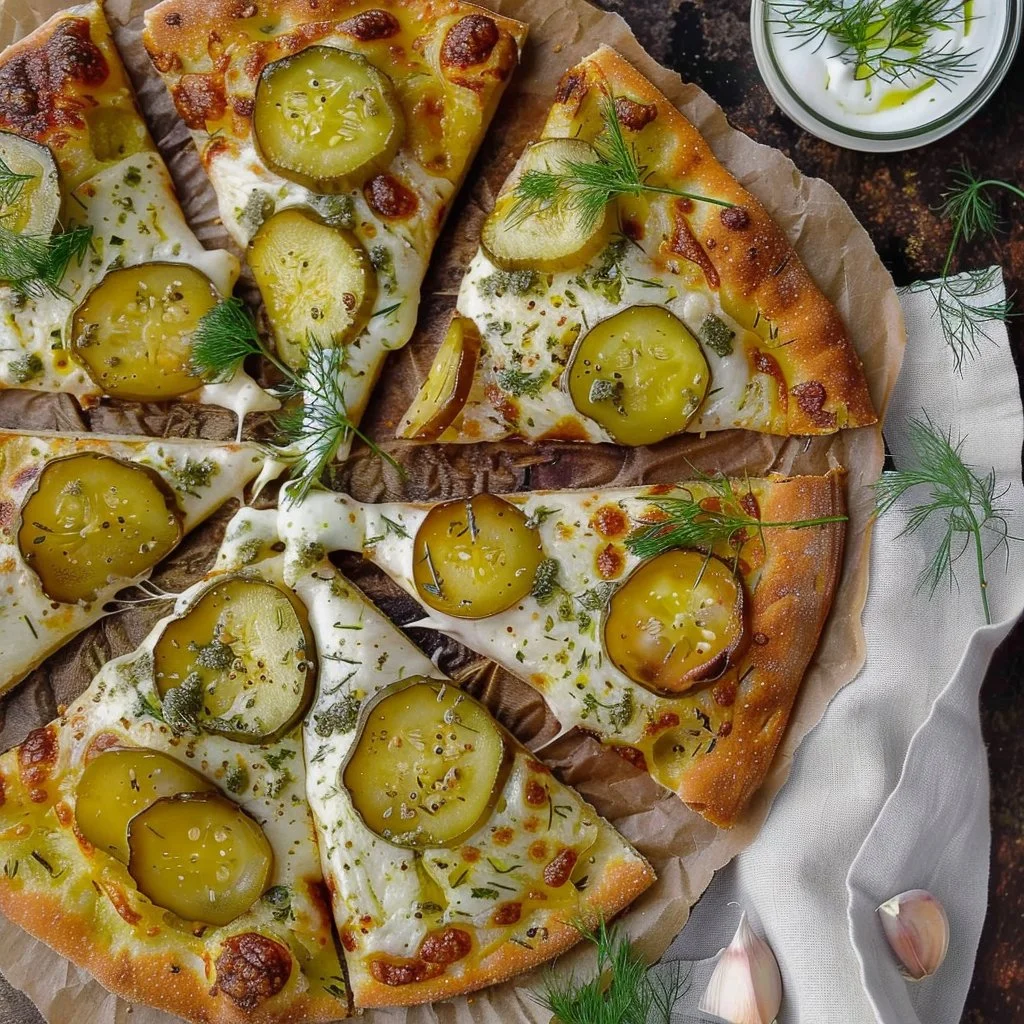 Dill Pickle Garlic Pizza Recipe
