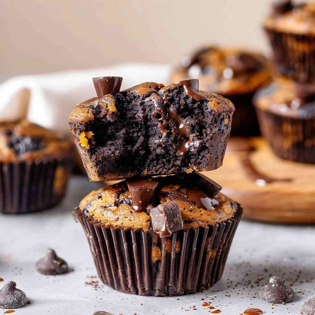 Double Chocolate Pumpkin Muffins